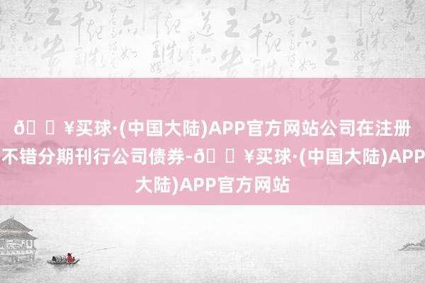 🔥买球·(中国大陆)APP官方网站公司在注册有用期内不错分期刊行公司债券-🔥买球·(中国大陆)APP官方网站