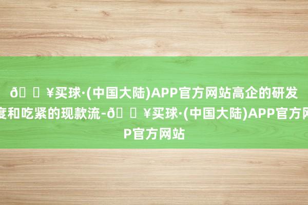 🔥买球·(中国大陆)APP官方网站高企的研发用度和吃紧的现款流-🔥买球·(中国大陆)APP官方网站