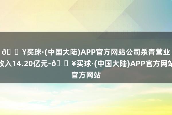 🔥买球·(中国大陆)APP官方网站公司杀青营业收入14.20亿元-🔥买球·(中国大陆)APP官方网站