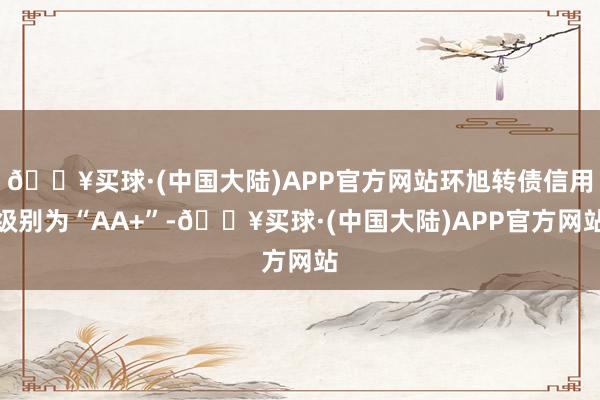 🔥买球·(中国大陆)APP官方网站环旭转债信用级别为“AA+”-🔥买球·(中国大陆)APP官方网站