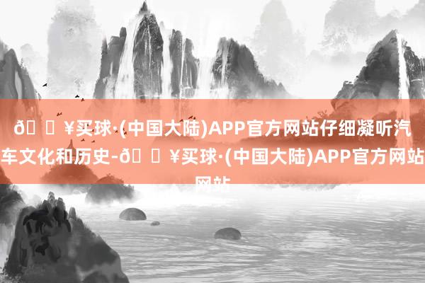 🔥买球·(中国大陆)APP官方网站仔细凝听汽车文化和历史-🔥买球·(中国大陆)APP官方网站