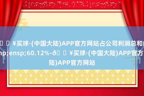 🔥买球·(中国大陆)APP官方网站占公司利润总和的&ensp;60.12%-🔥买球·(中国大陆)APP官方网站