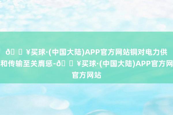 🔥买球·(中国大陆)APP官方网站铜对电力供应和传输至关膺惩-🔥买球·(中国大陆)APP官方网站