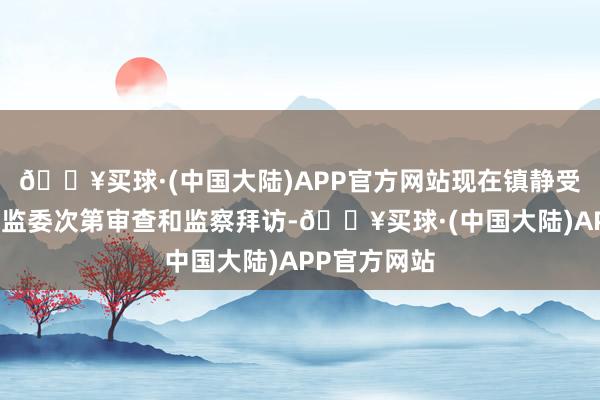 🔥买球·(中国大陆)APP官方网站现在镇静受重庆市纪委监委次第审查和监察拜访-🔥买球·(中国大陆)APP官方网站