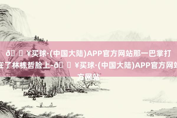 🔥买球·(中国大陆)APP官方网站那一巴掌打在了林栋哲脸上-🔥买球·(中国大陆)APP官方网站