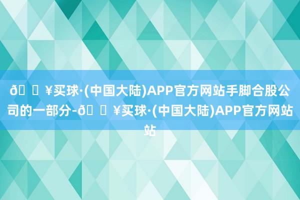 🔥买球·(中国大陆)APP官方网站手脚合股公司的一部分-🔥买球·(中国大陆)APP官方网站