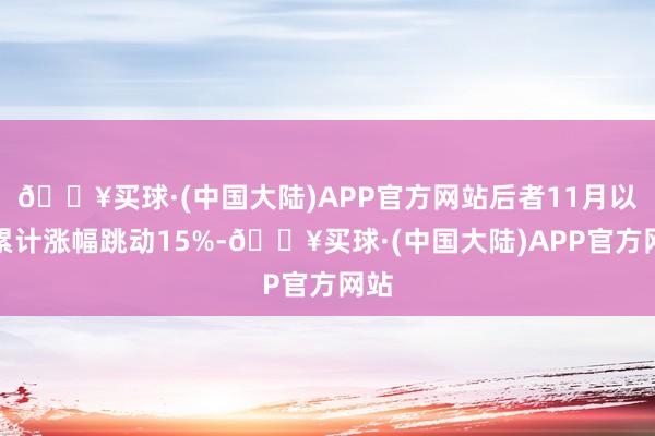 🔥买球·(中国大陆)APP官方网站后者11月以来累计涨幅跳动15%-🔥买球·(中国大陆)APP官方网站