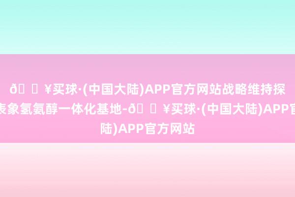 🔥买球·(中国大陆)APP官方网站战略维持探索设立表象氢氨醇一体化基地-🔥买球·(中国大陆)APP官方网站