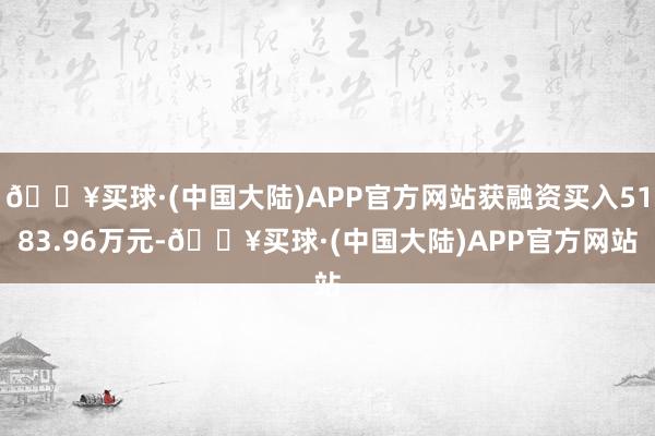 🔥买球·(中国大陆)APP官方网站获融资买入5183.96万元-🔥买球·(中国大陆)APP官方网站