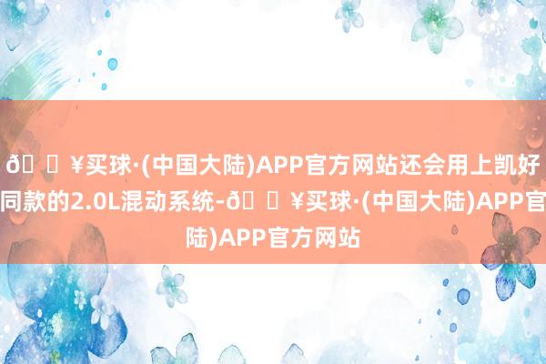 🔥买球·(中国大陆)APP官方网站还会用上凯好意思瑞同款的2.0L混动系统-🔥买球·(中国大陆)APP官方网站