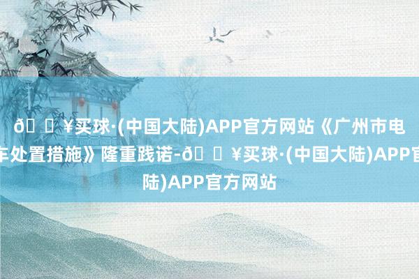 🔥买球·(中国大陆)APP官方网站《广州市电动自行车处置措施》隆重践诺-🔥买球·(中国大陆)APP官方网站