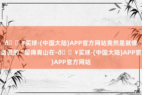 🔥买球·(中国大陆)APP官方网站竟然是就像那句老话说的“留得青山在-🔥买球·(中国大陆)APP官方网站